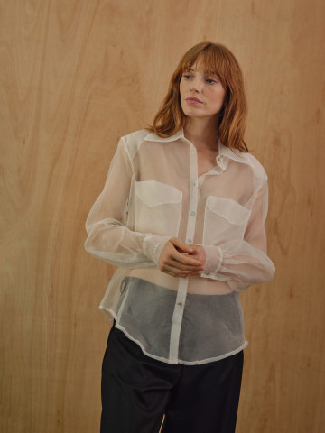 THE WHITE TALA SILK ORGANZA SHIRT 