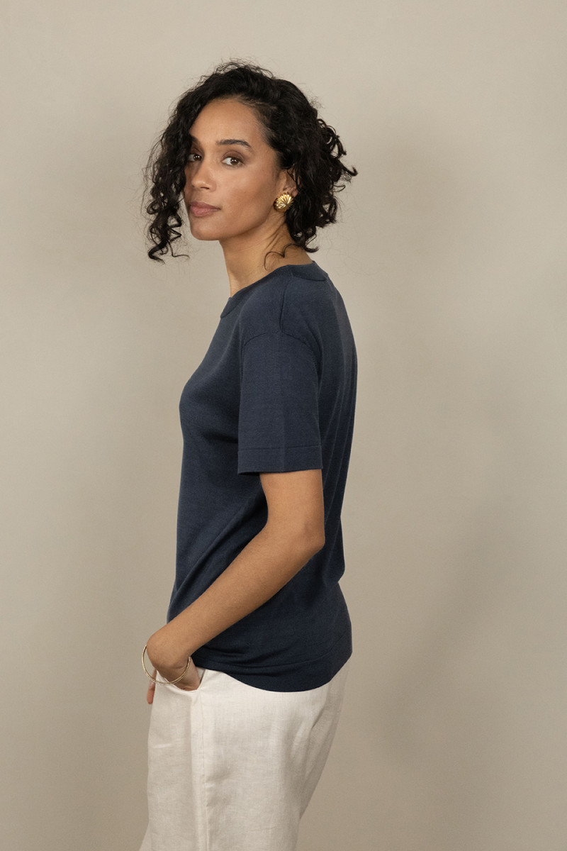ONYX SILK KNITTED T-SHIRT