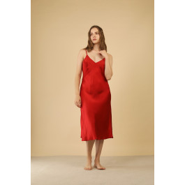 THE RED AUDREY SLIP SILK DRESS