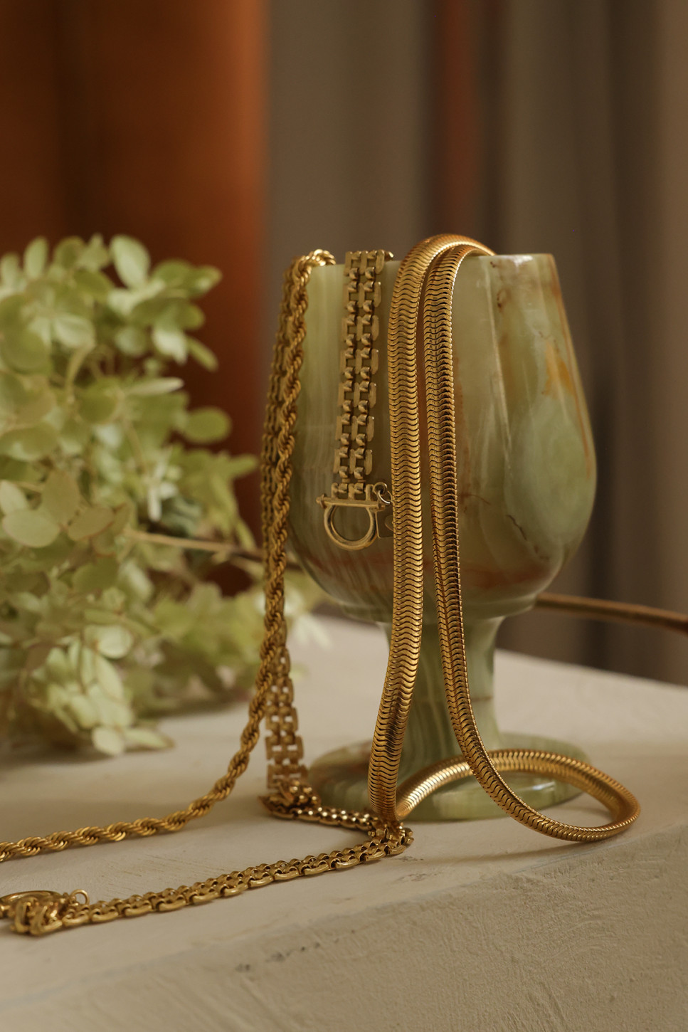 Monet Vintage 18-Carat Gold-Plated Snake Chain
