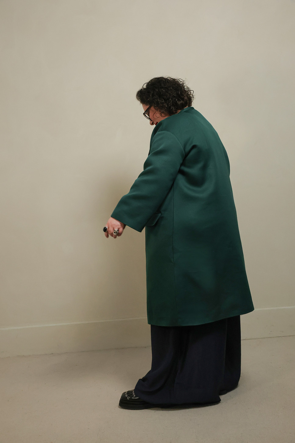 PURE COTTON A-LINE COAT IN SAGE GREEN