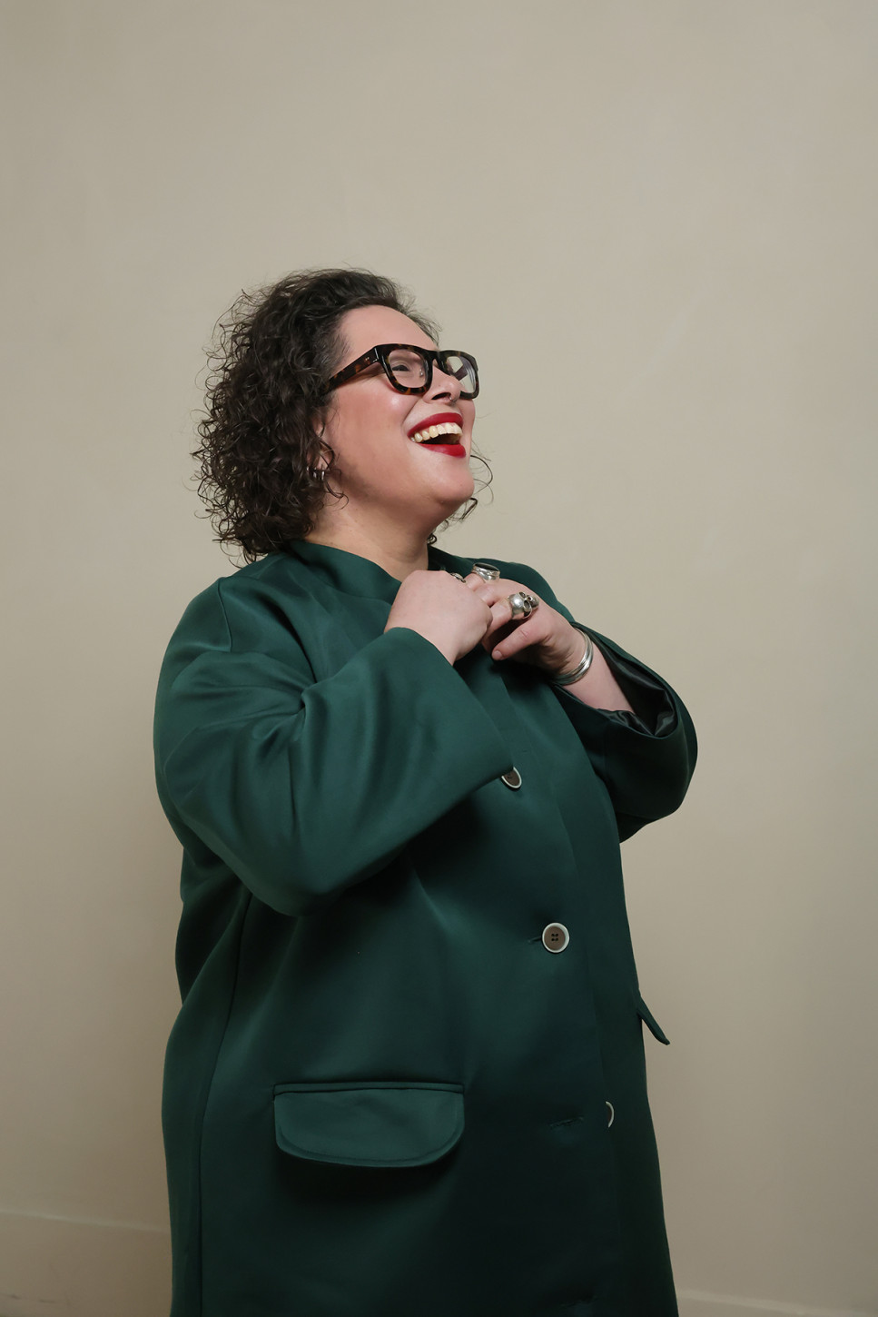 PURE COTTON A-LINE COAT IN SAGE GREEN