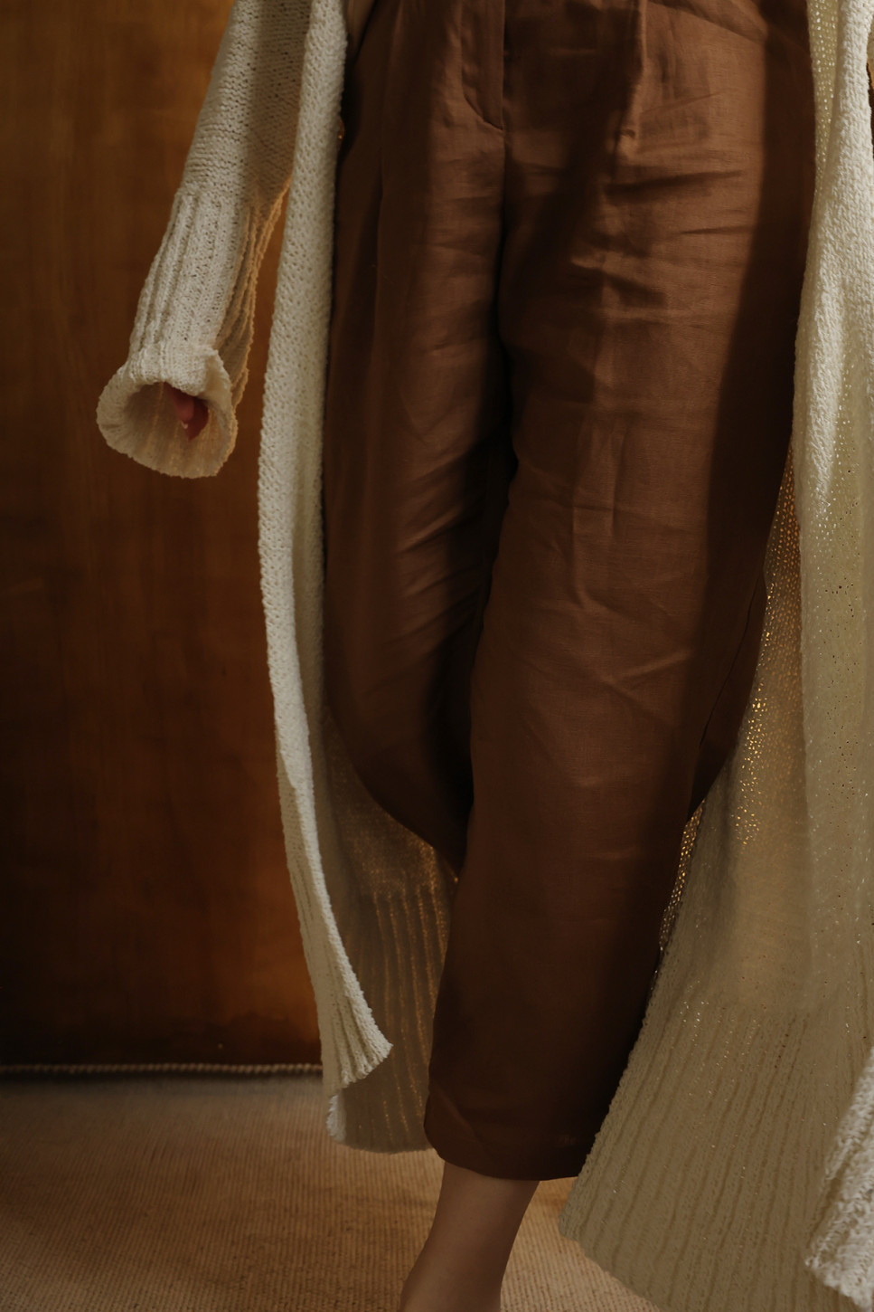 ANOUK BARREL LEG LINEN TROUSERS