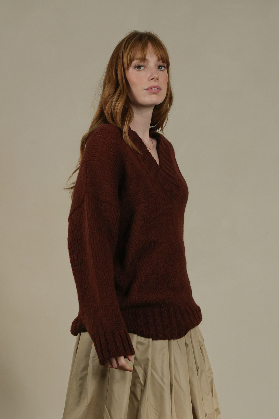 THE ARDEN V-NECK MOHAIR SWEATER