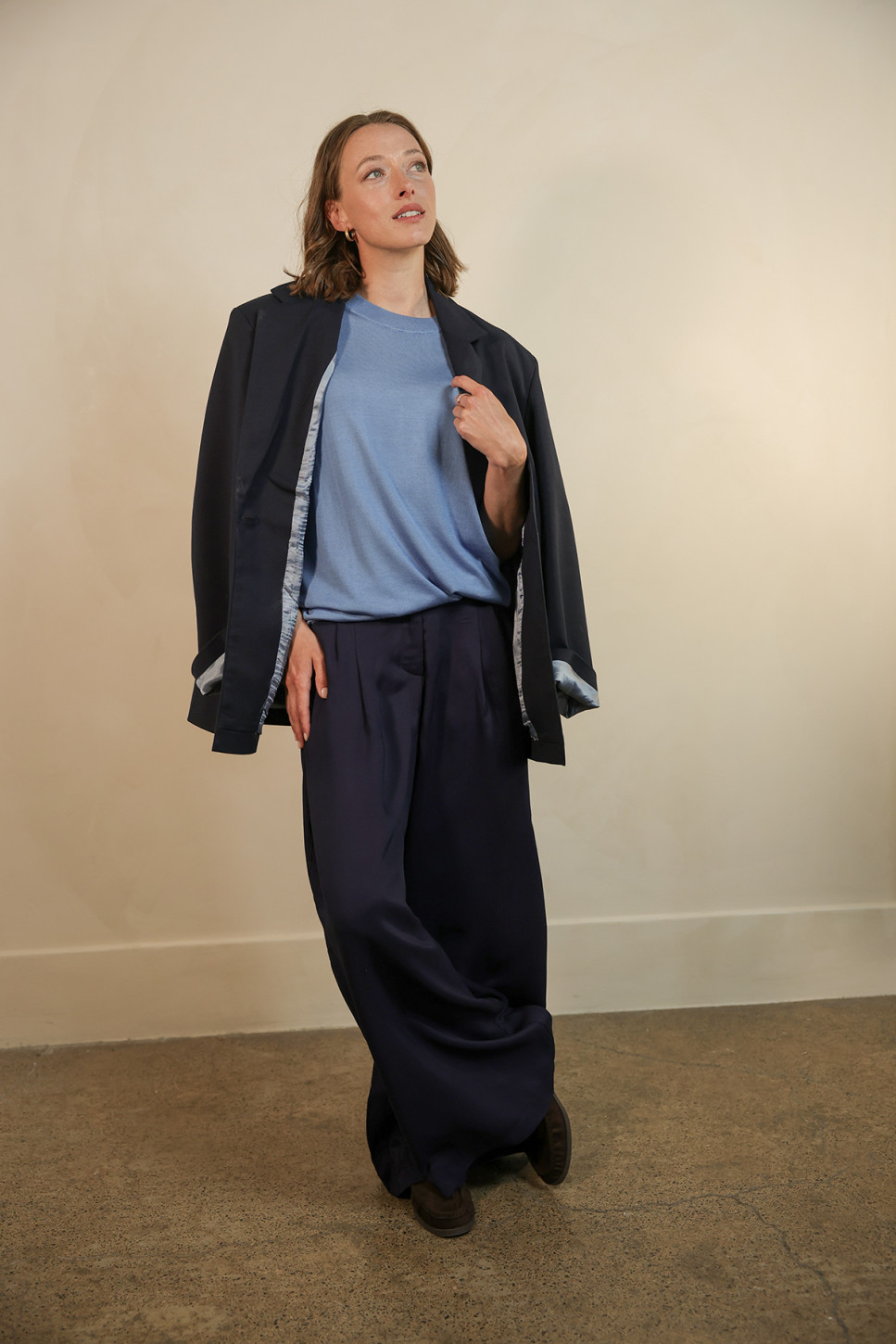 Azure Silk Knitted T-Shirt