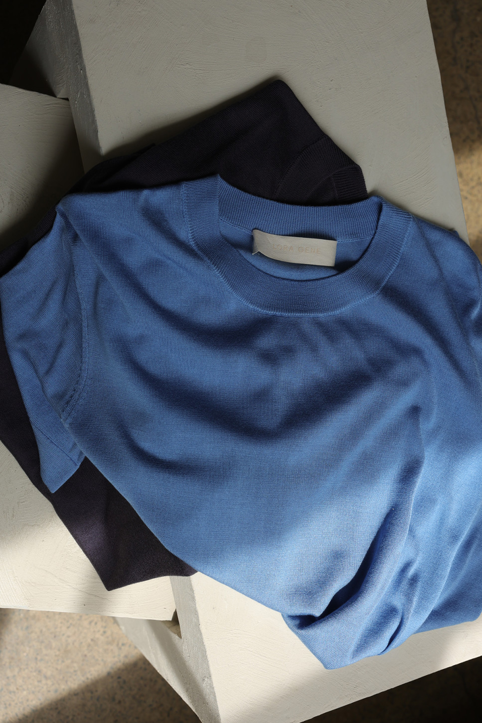 Azure Silk Knitted T-Shirt