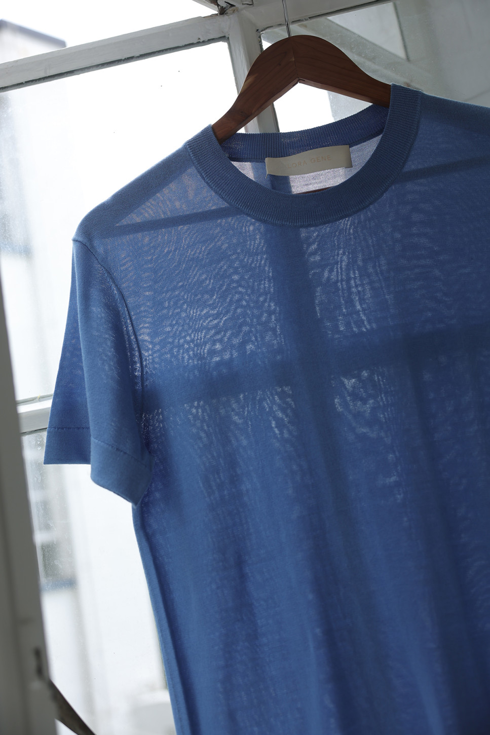 Azure Silk Knitted T-Shirt