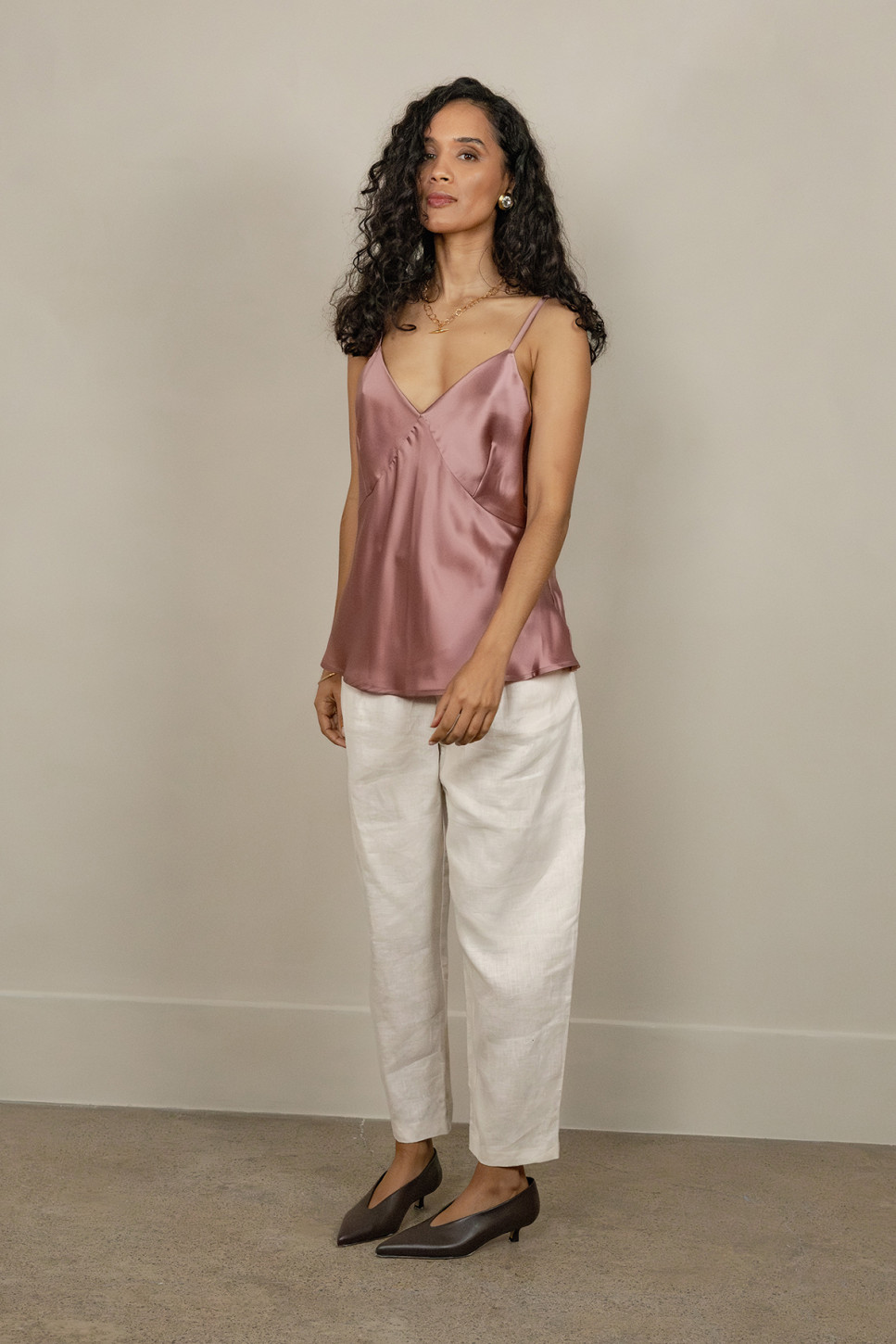 THE AUDREY SILK CAMI TOP
