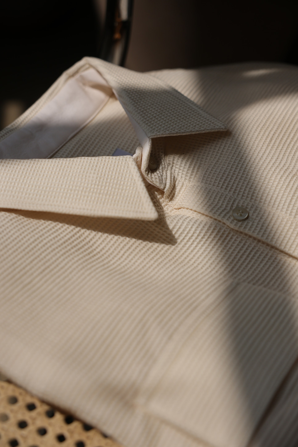 Cruz Cotton Piqué Shirt – Ivory