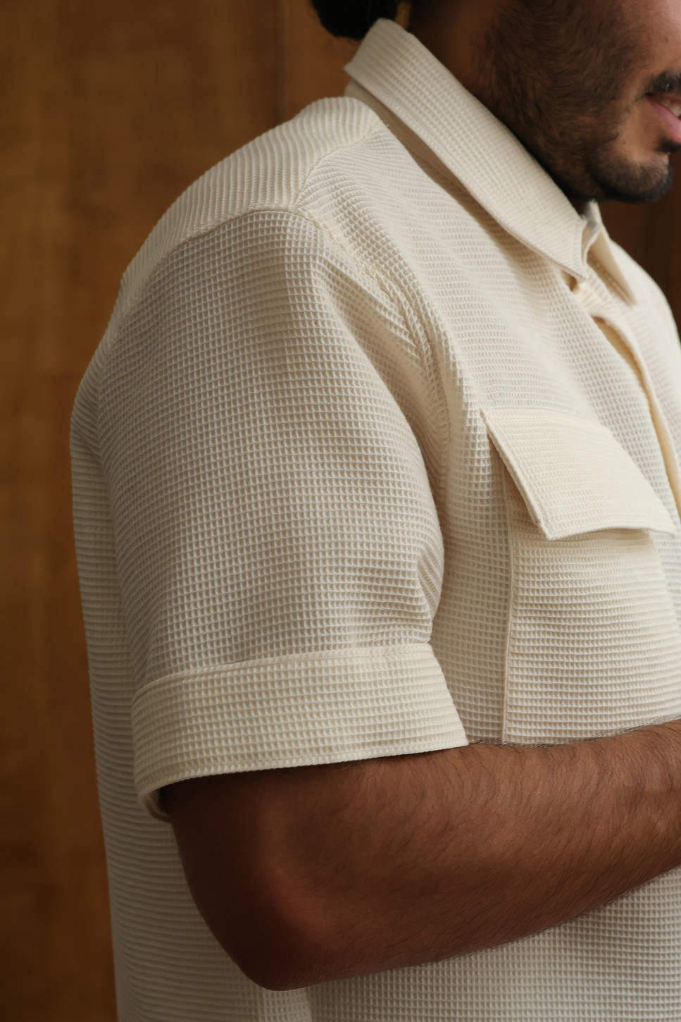 Cruz Cotton Piqué Shirt – Ivory