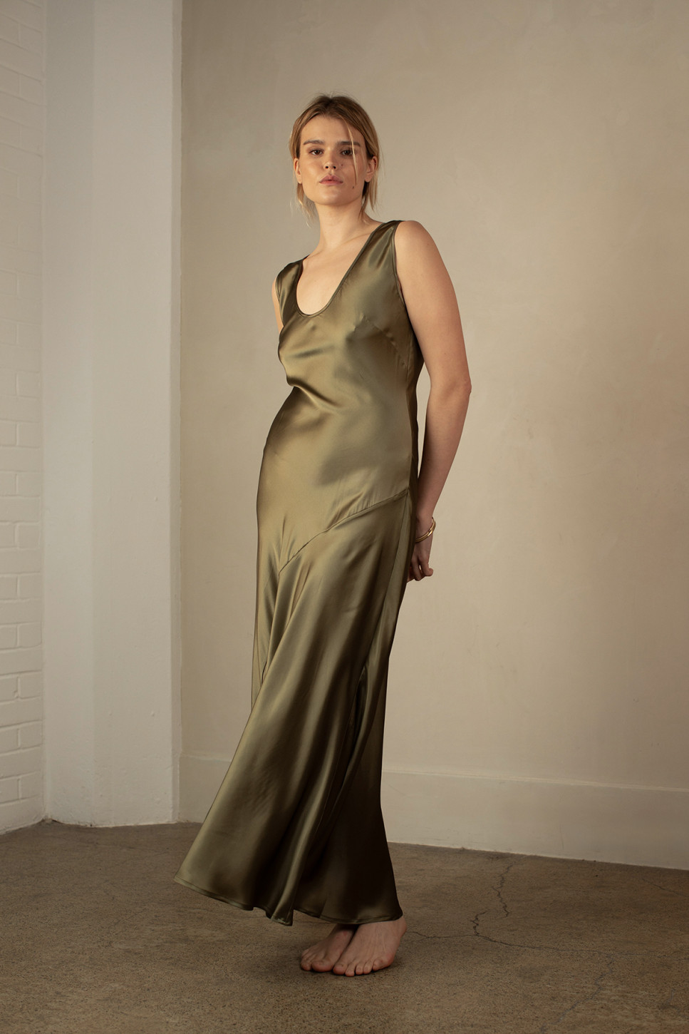 ELIAH MAXI SILK BIAS DRESS