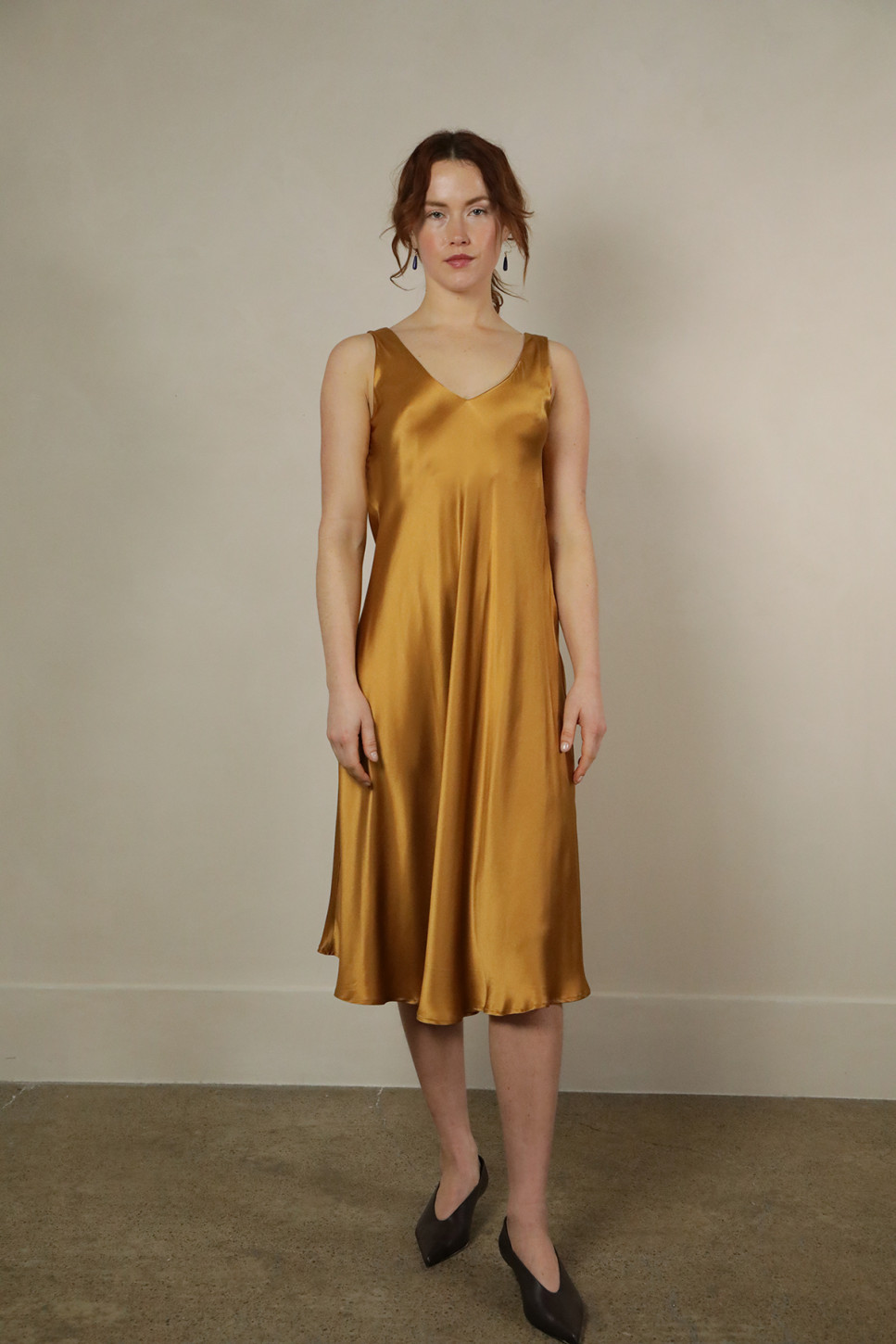 ELLA V-NECK SILK SLIP DRESS