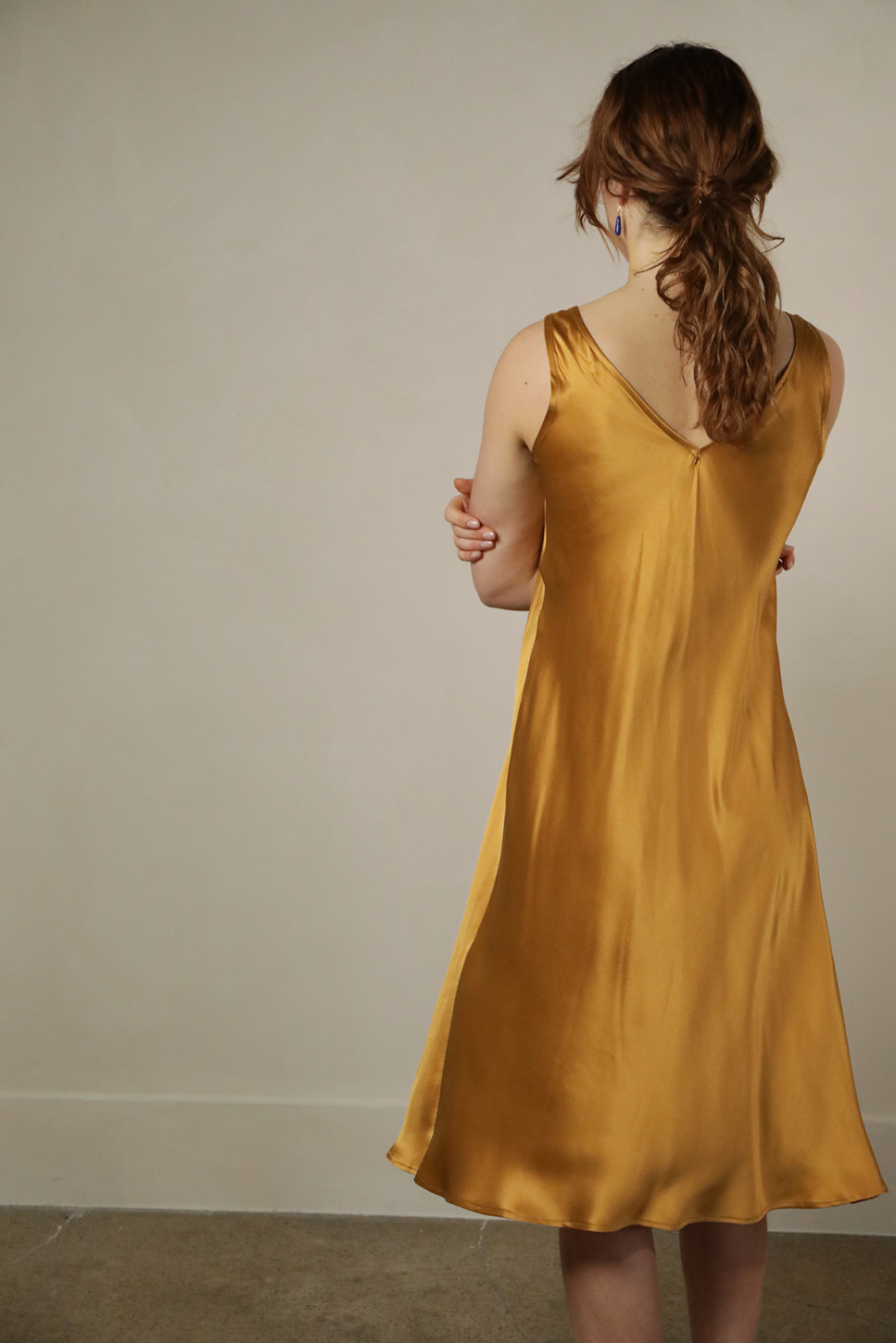 ELLA V-NECK SILK SLIP DRESS