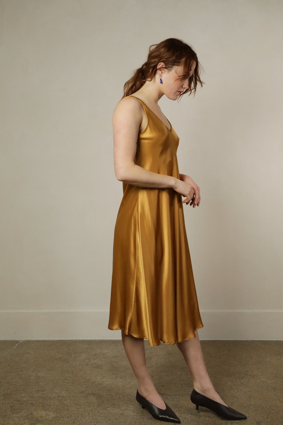 ELLA V-NECK SILK SLIP DRESS