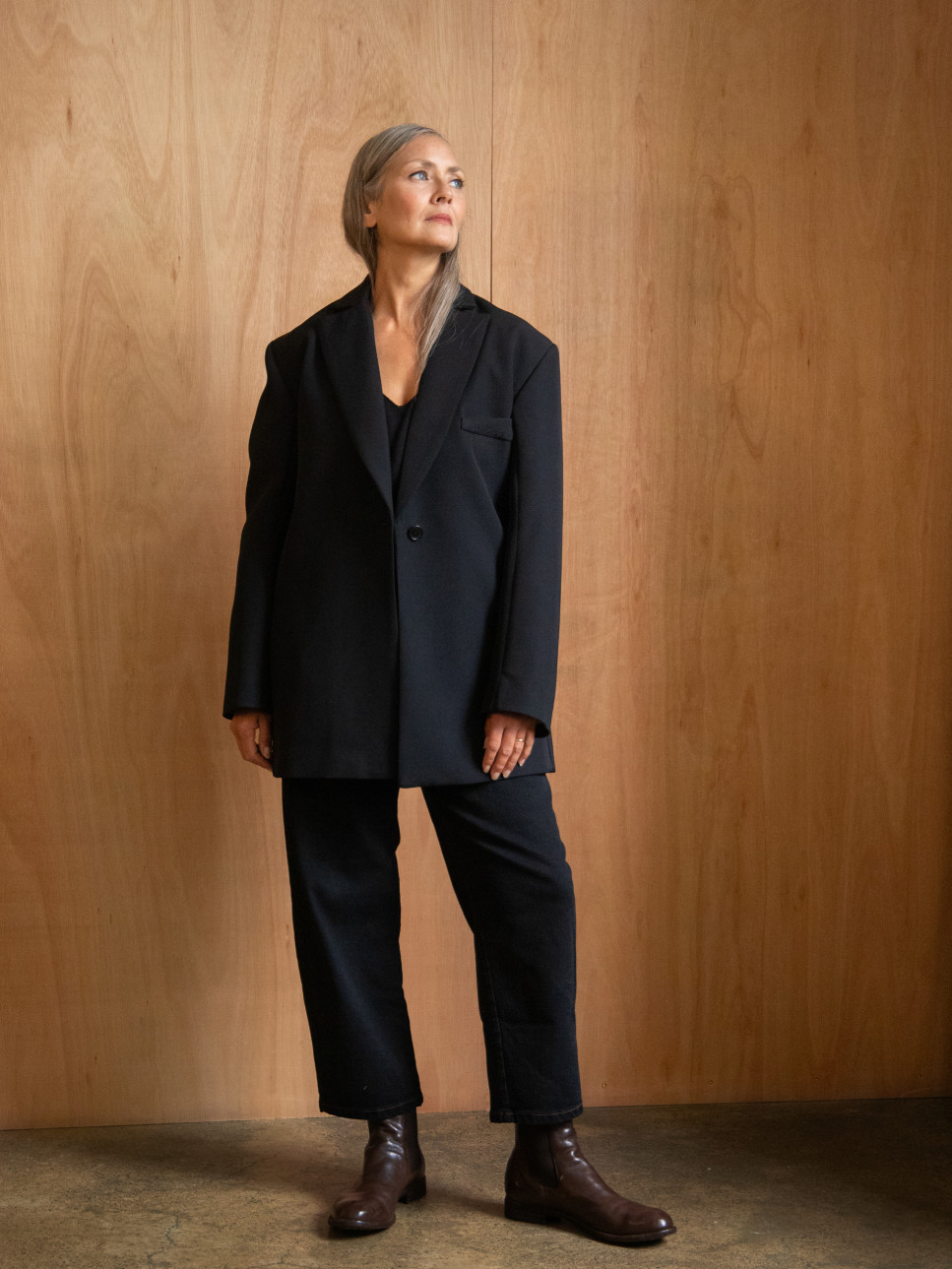 PAIGE WOOL BLEND TAILORED BLAZER 