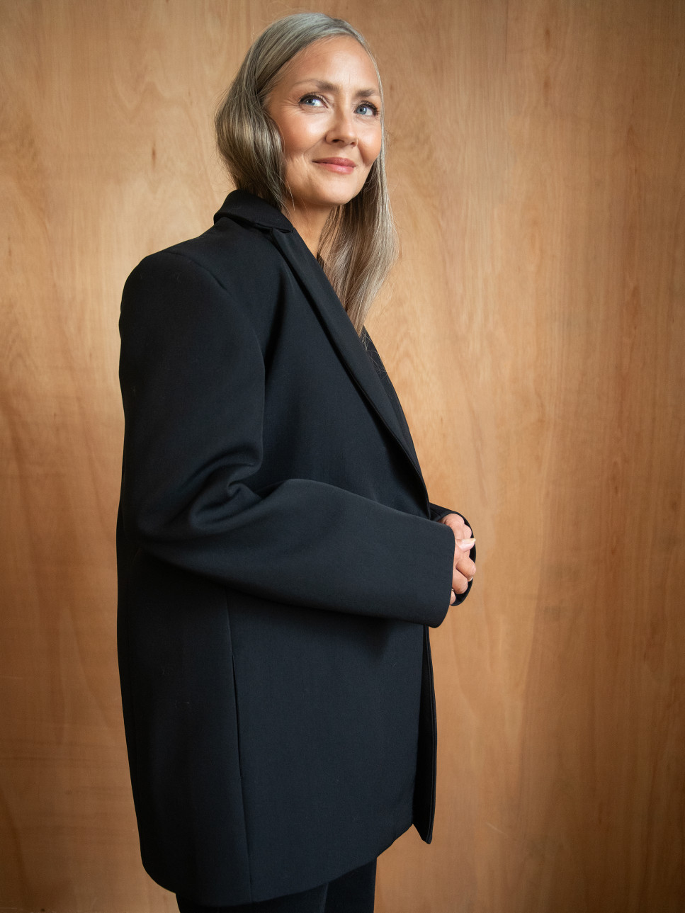 PAIGE WOOL BLEND TAILORED BLAZER 