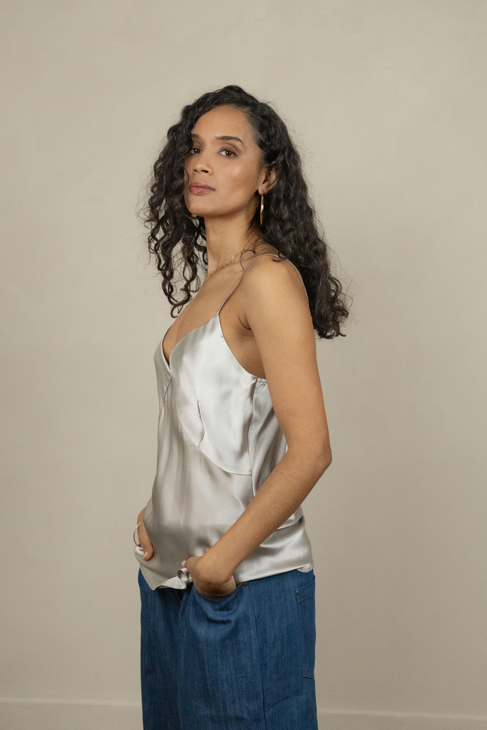 THE AUDREY SILK CAMI TOP