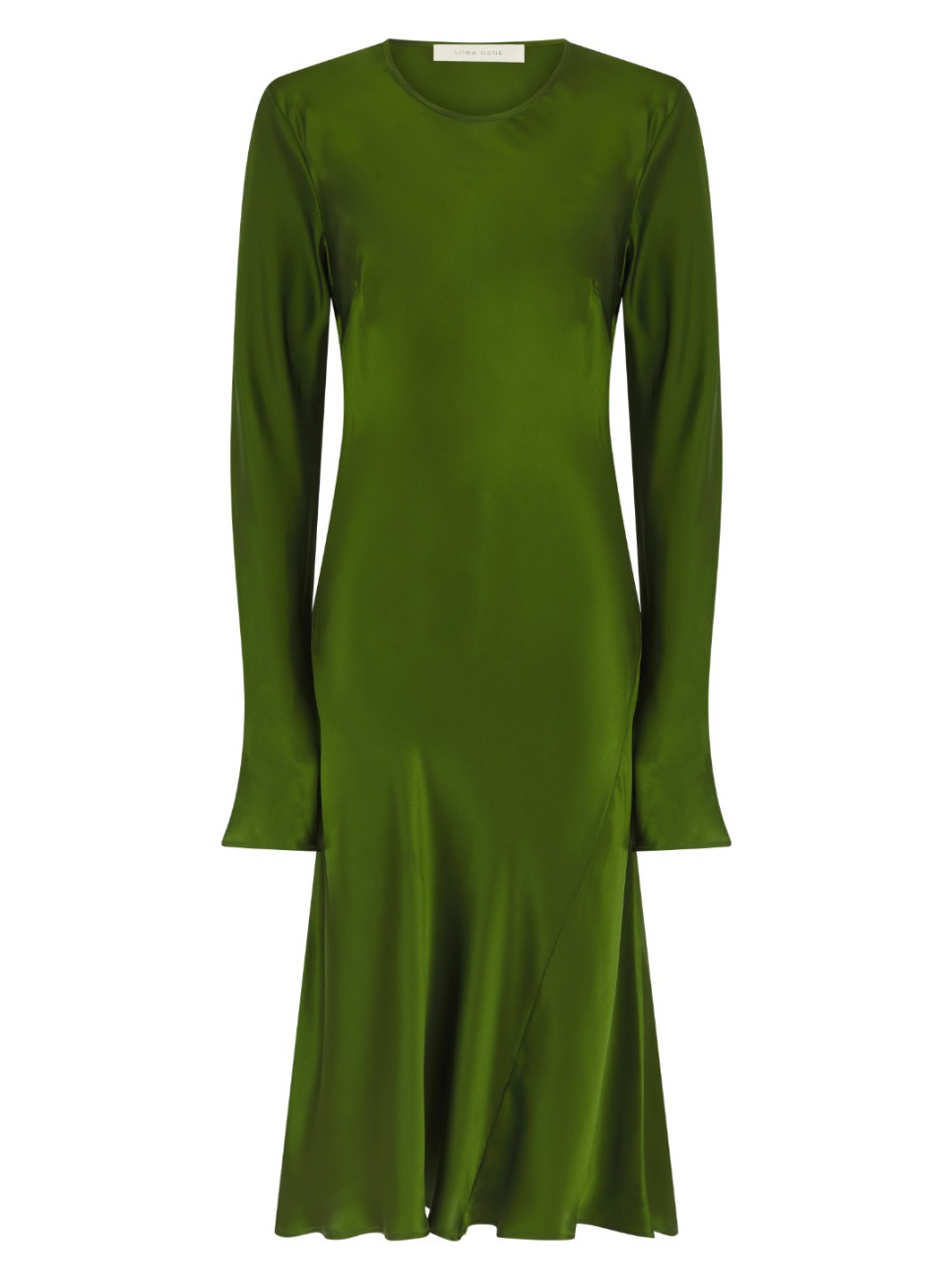 FERN SILK SATIN DRESS IN EMERALD GREEN 
