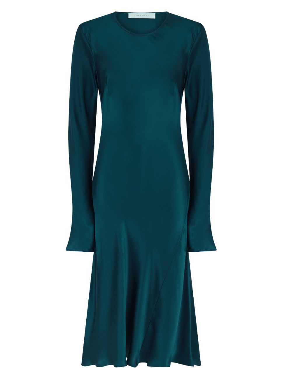 FERN SILK SATIN DRESS IN EMERALD GREEN 