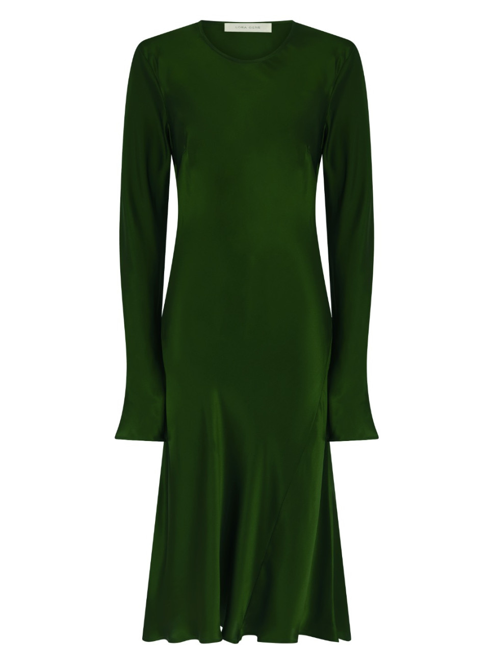 FERN SILK SATIN DRESS IN EMERALD GREEN 
