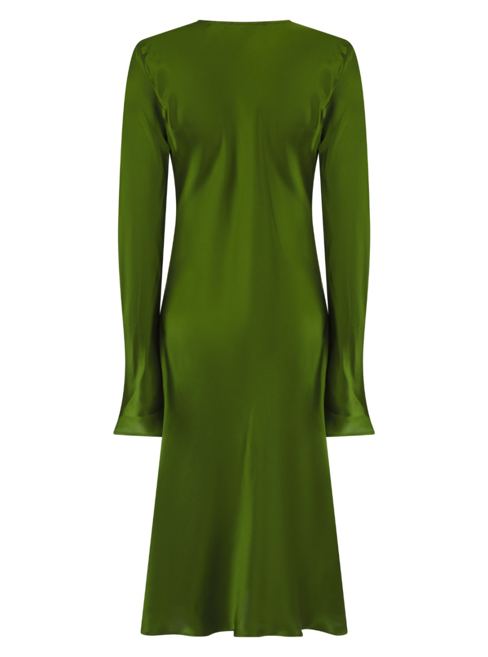 FERN SILK SATIN DRESS IN EMERALD GREEN 