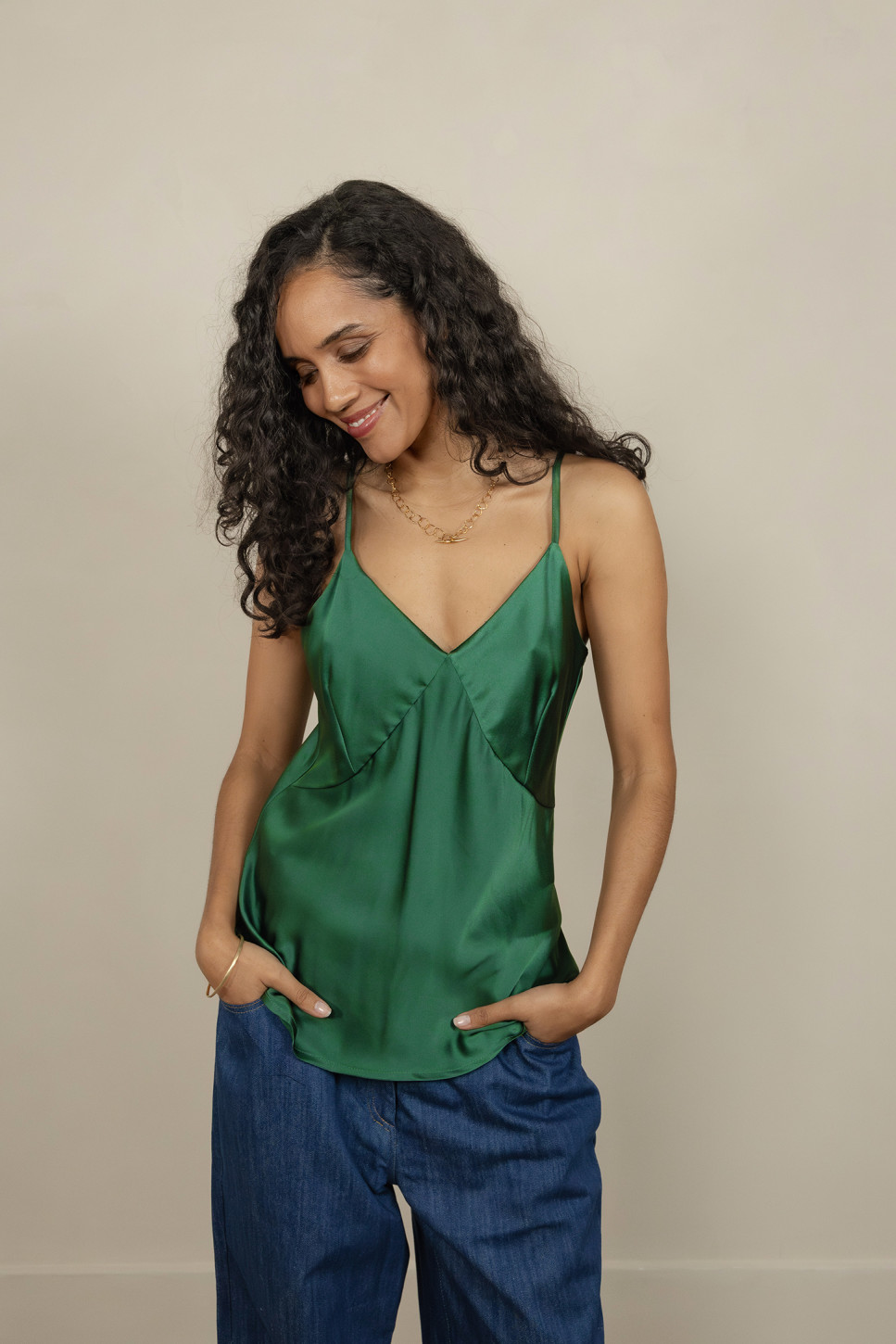 THE AUDREY SILK CAMI TOP