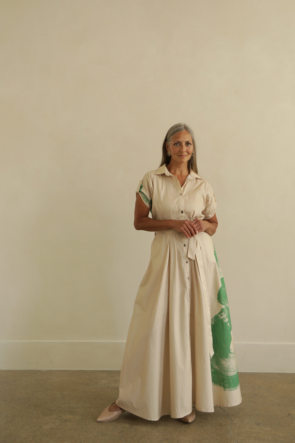 THE SHIORI IN GREEN - MAXI COTTON DRESS 