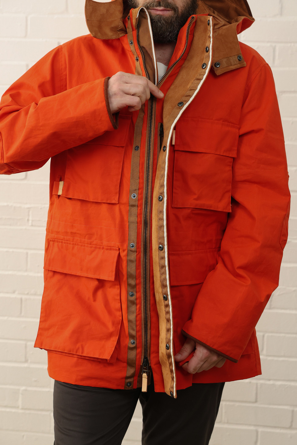 The Hawthorn Parka in burnt orange 