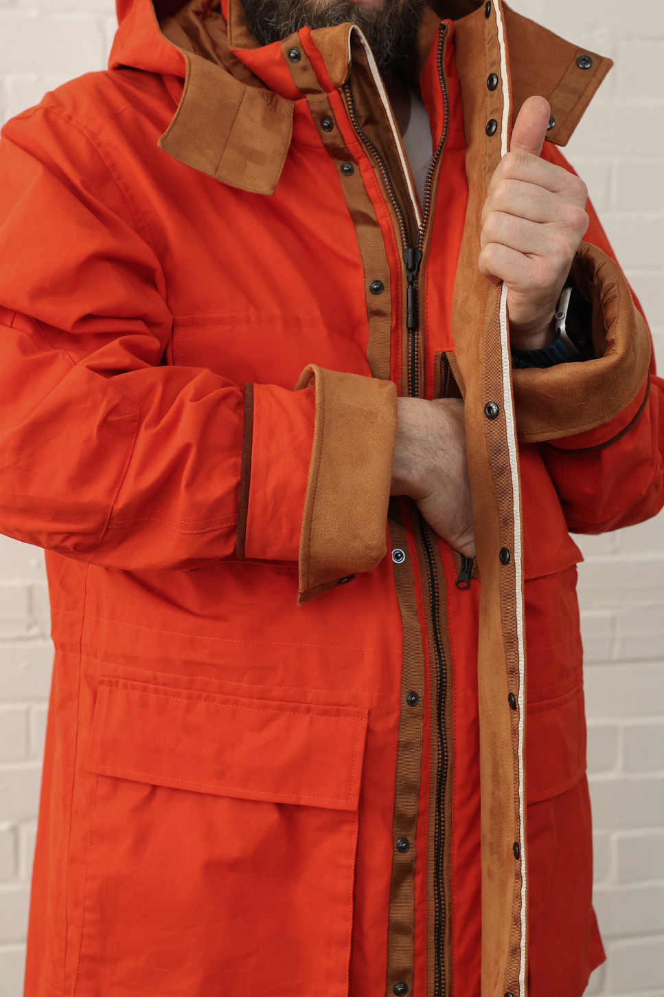 The Hawthorn Parka in burnt orange 