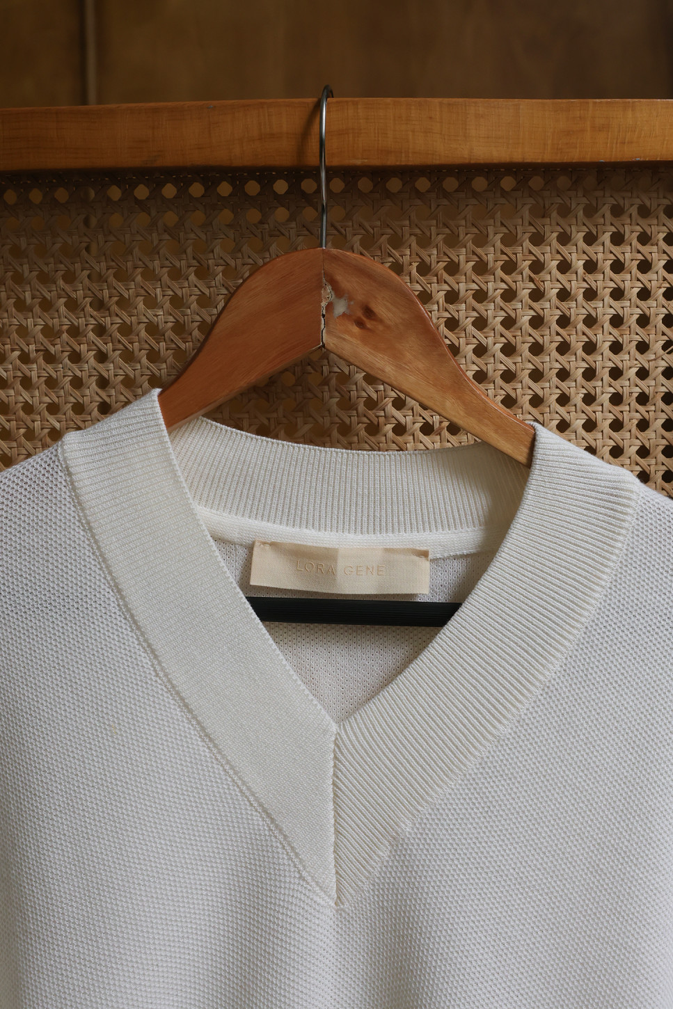 Ivory Frame V-Neck Sweater 