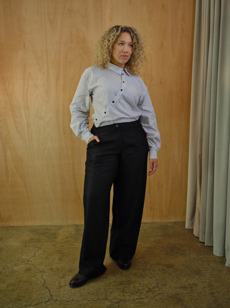 STRIPED COTTON WORK-SHIRT