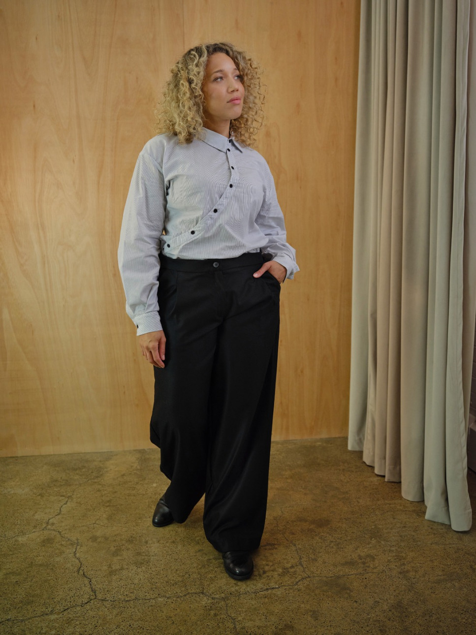 STRIPED COTTON WORK-SHIRT