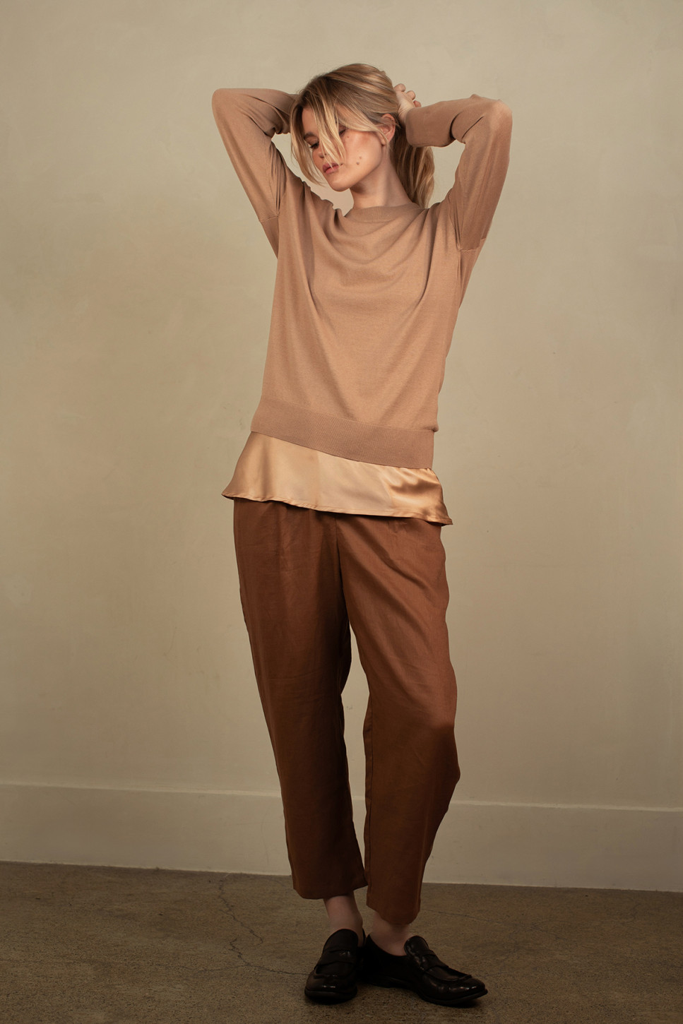 ANOUK BARREL LEG LINEN TROUSERS