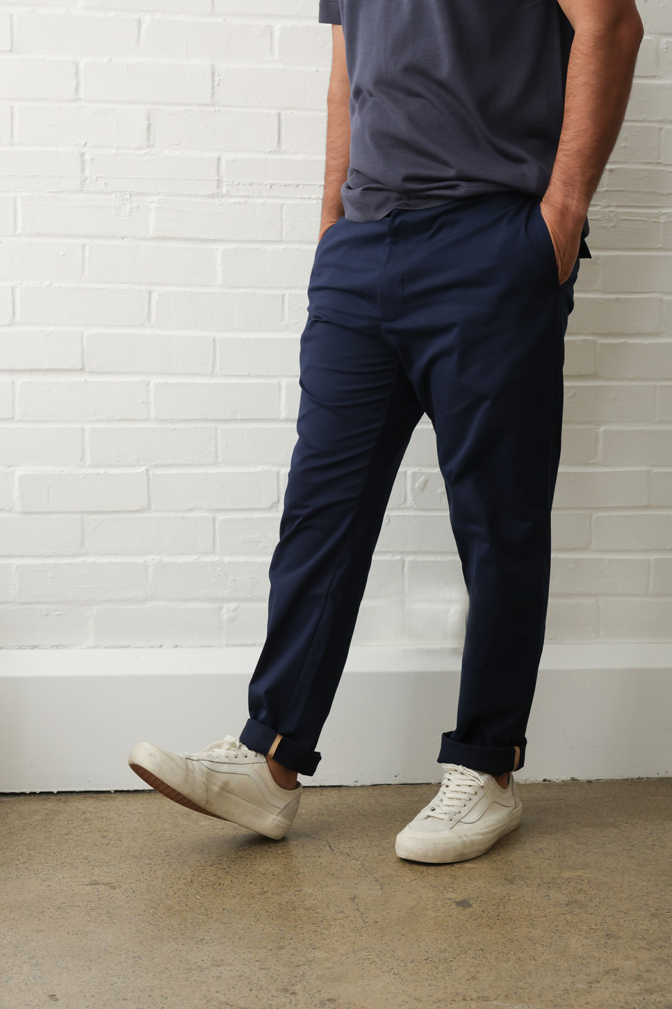 Midnight Blue Jude Cotton Trousers 