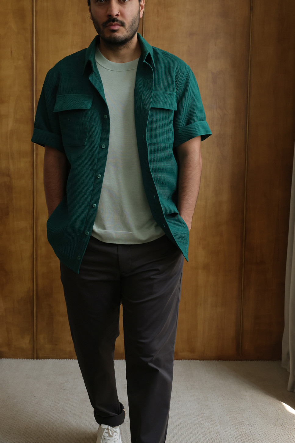 Essential silk t-shirt in Mint 