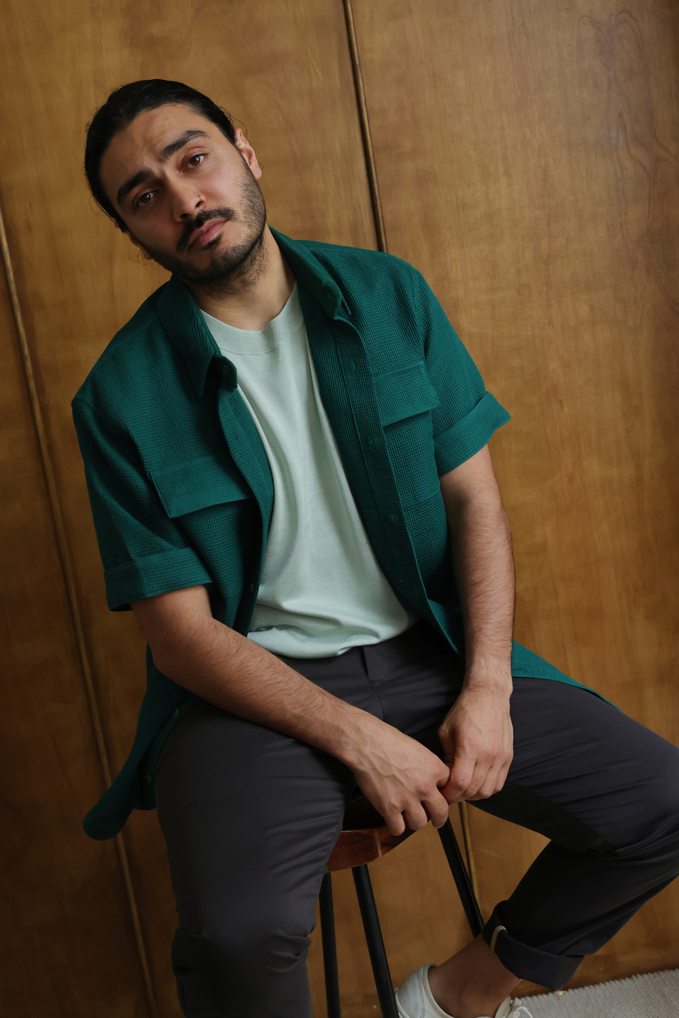 Essential silk t-shirt in Mint 