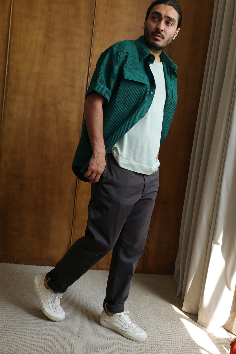 Essential silk t-shirt in Mint 