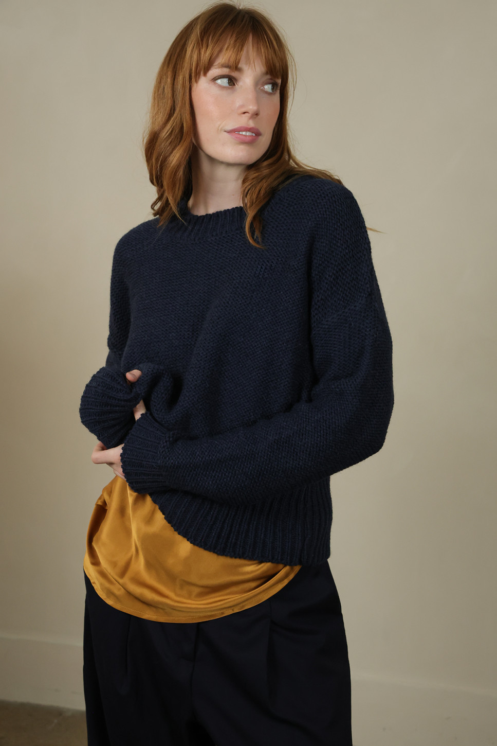 THE NAVY KAY SUPERFINE ALPACA JUMPER