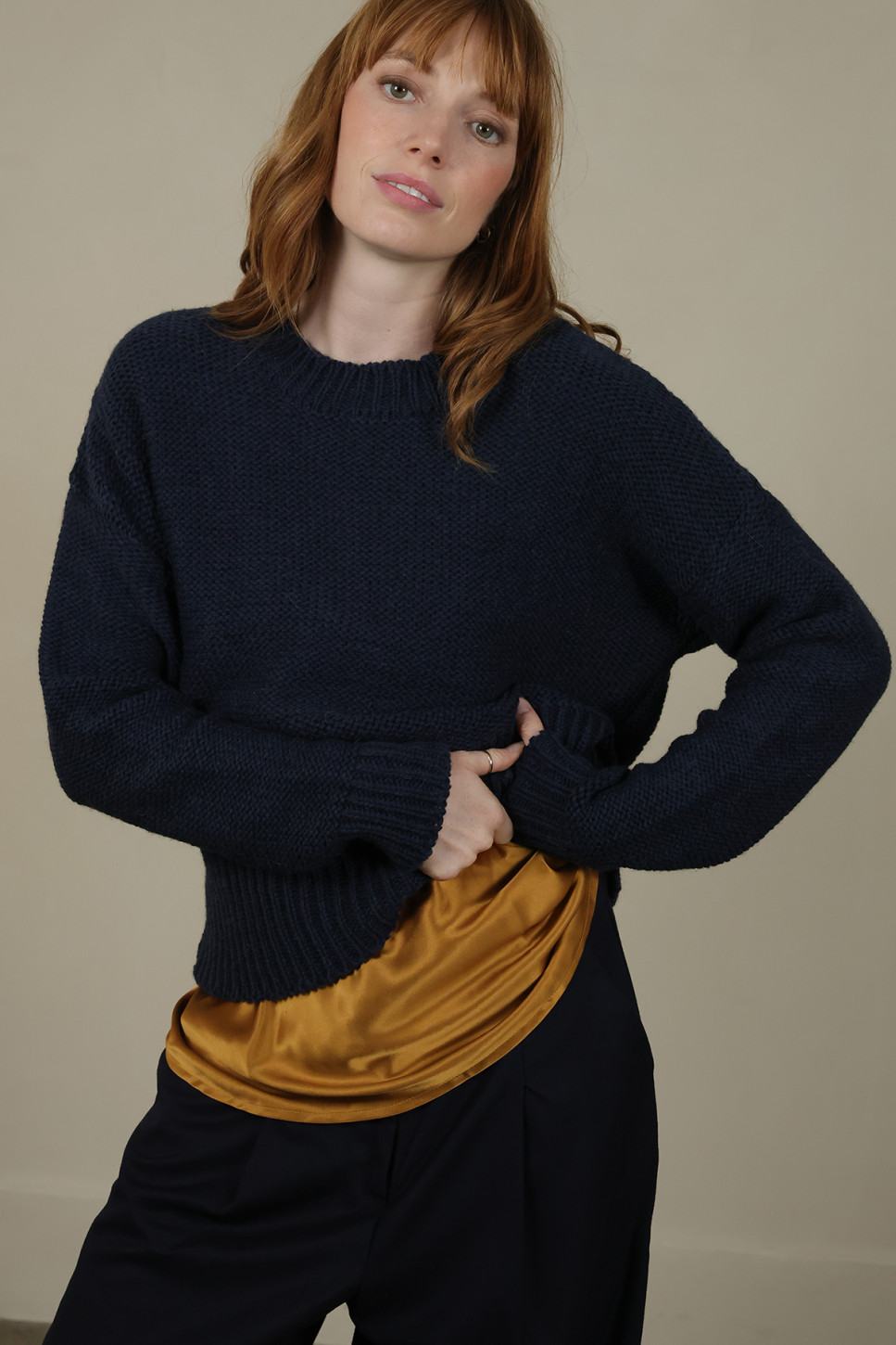THE NAVY KAY SUPERFINE ALPACA JUMPER