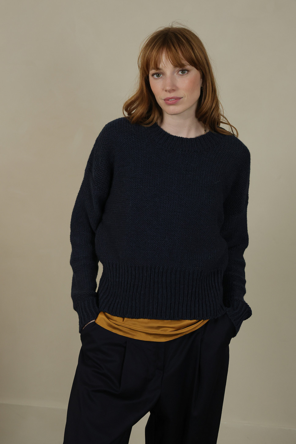 THE NAVY KAY SUPERFINE ALPACA JUMPER