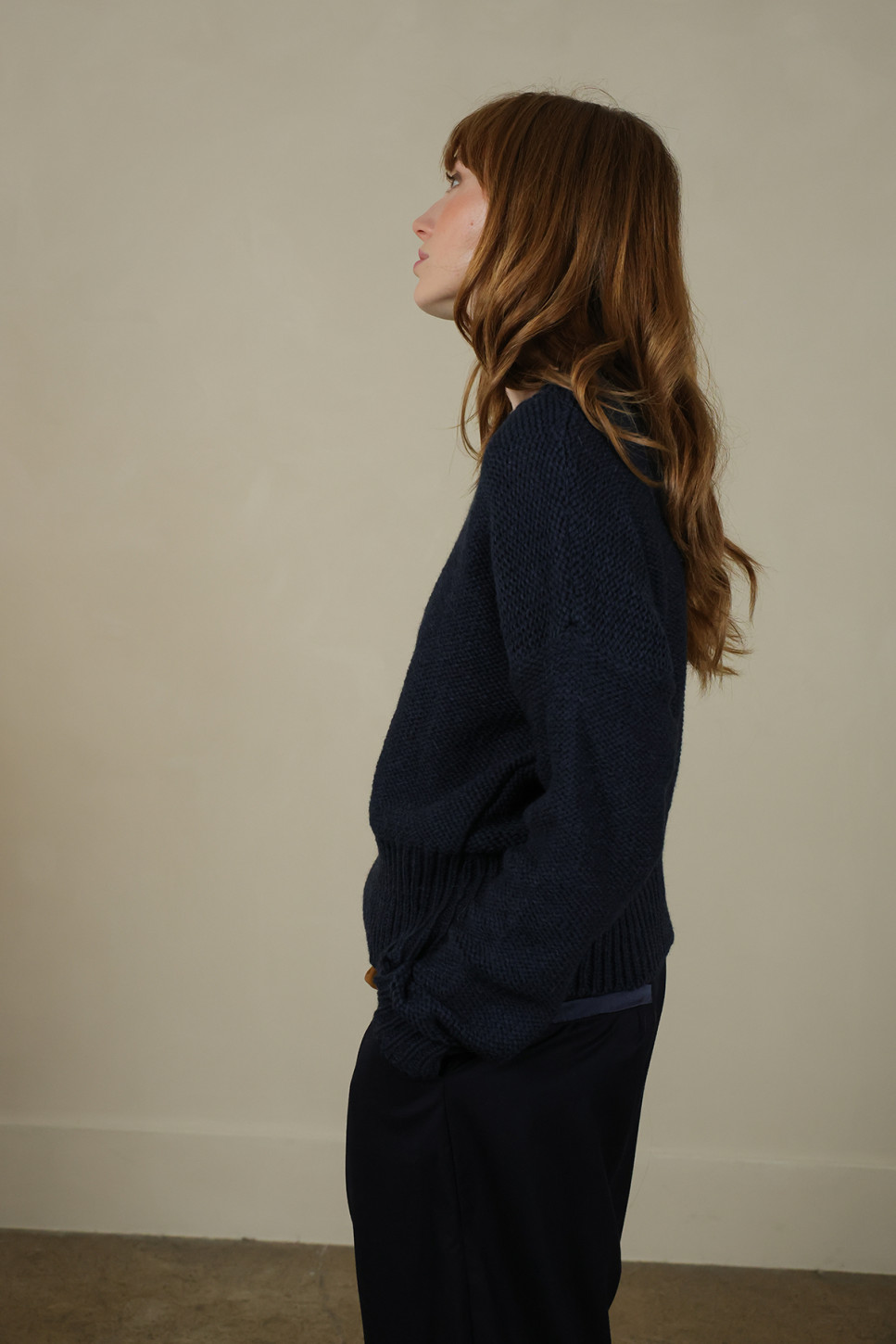 THE NAVY KAY SUPERFINE ALPACA JUMPER