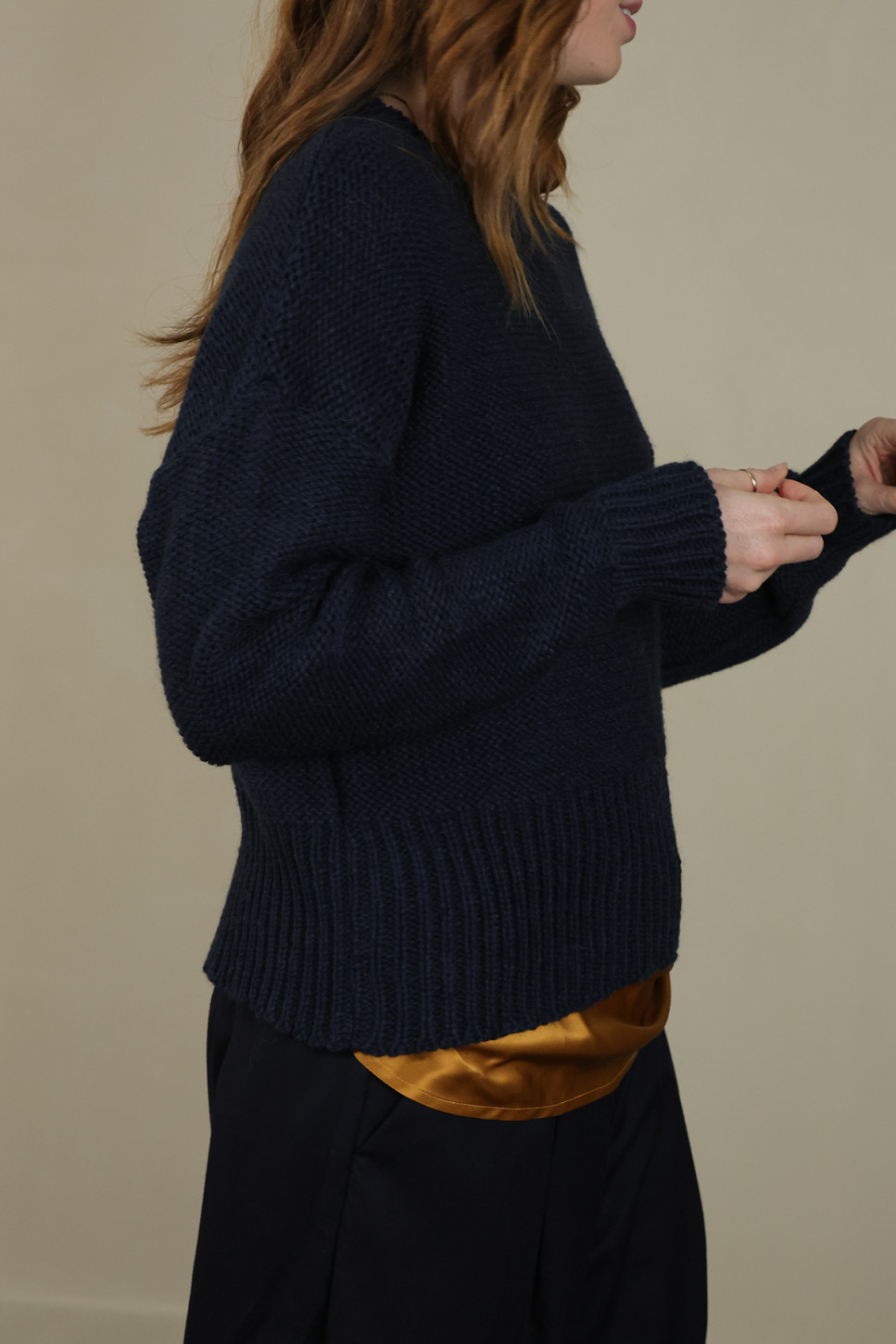 THE NAVY KAY SUPERFINE ALPACA JUMPER