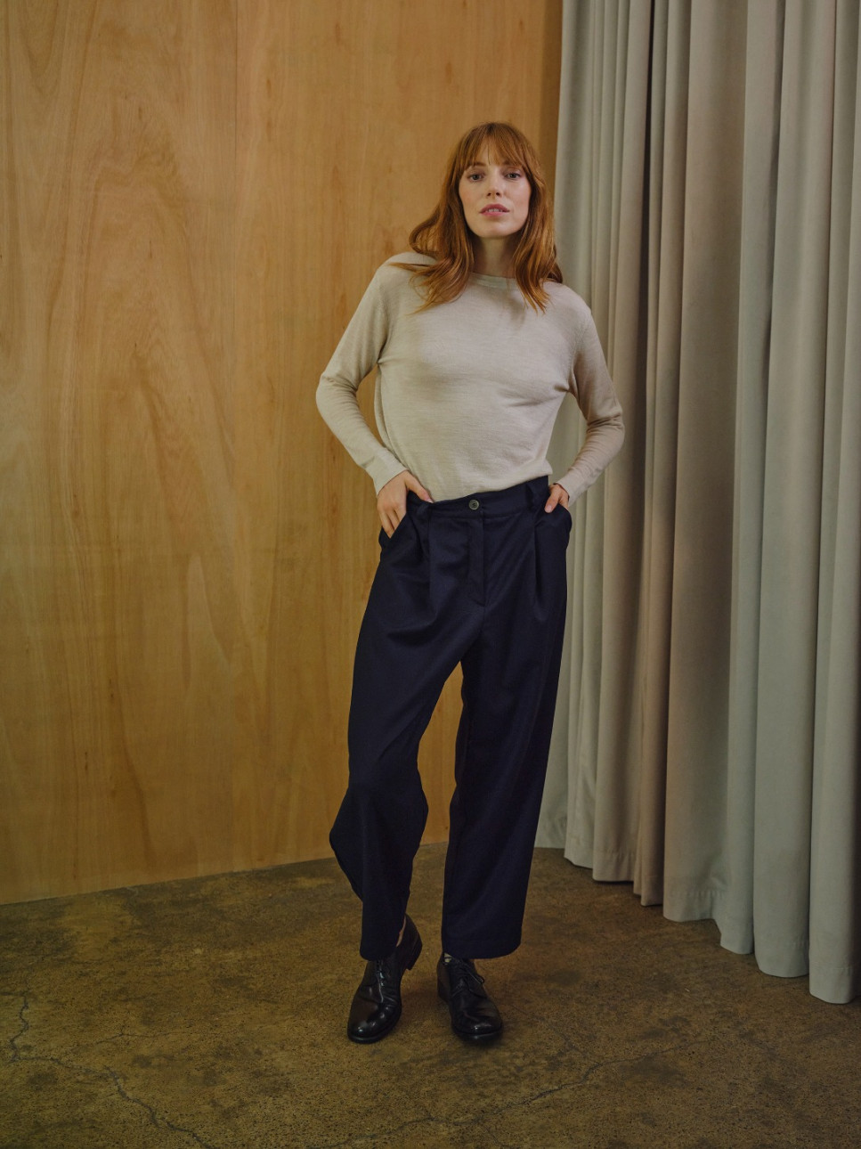 KAYDEN TAILORED BARREL LEG PANTS 