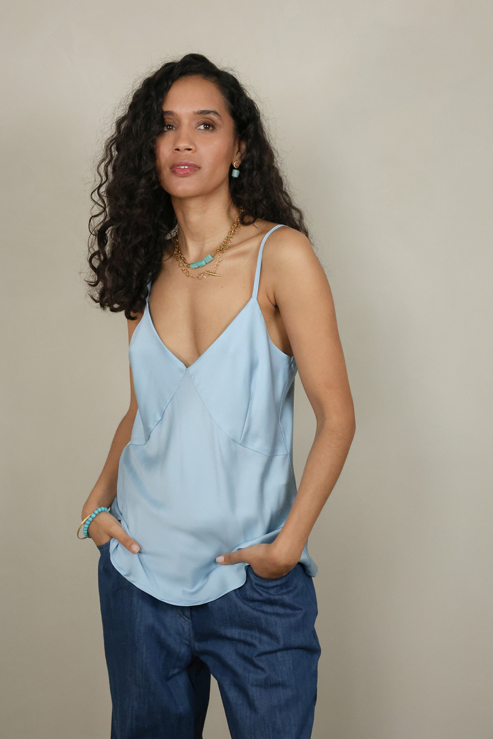 THE AUDREY SILK CAMI TOP