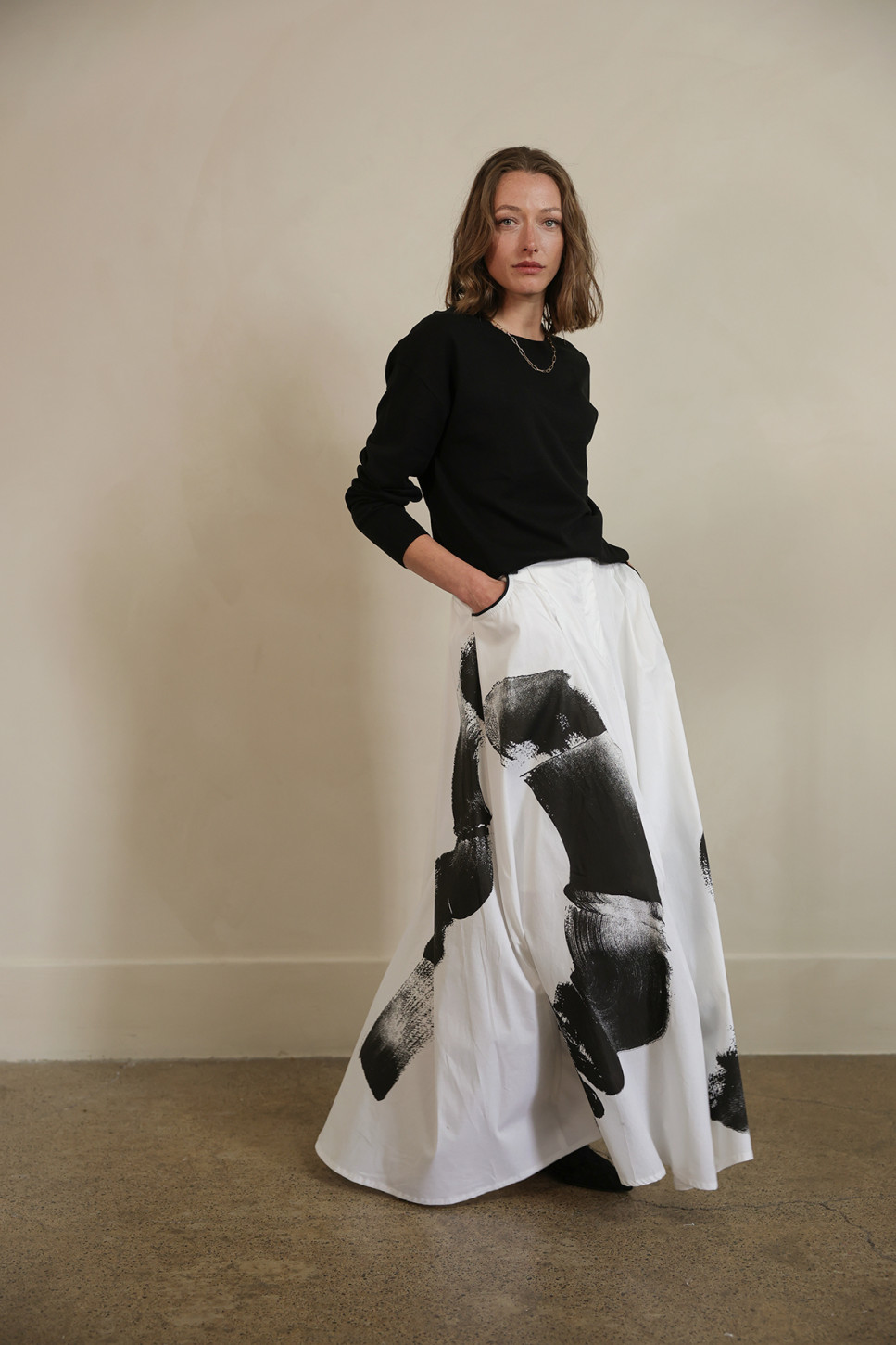 MIA COTTON PRINTED MAXI SKIRT