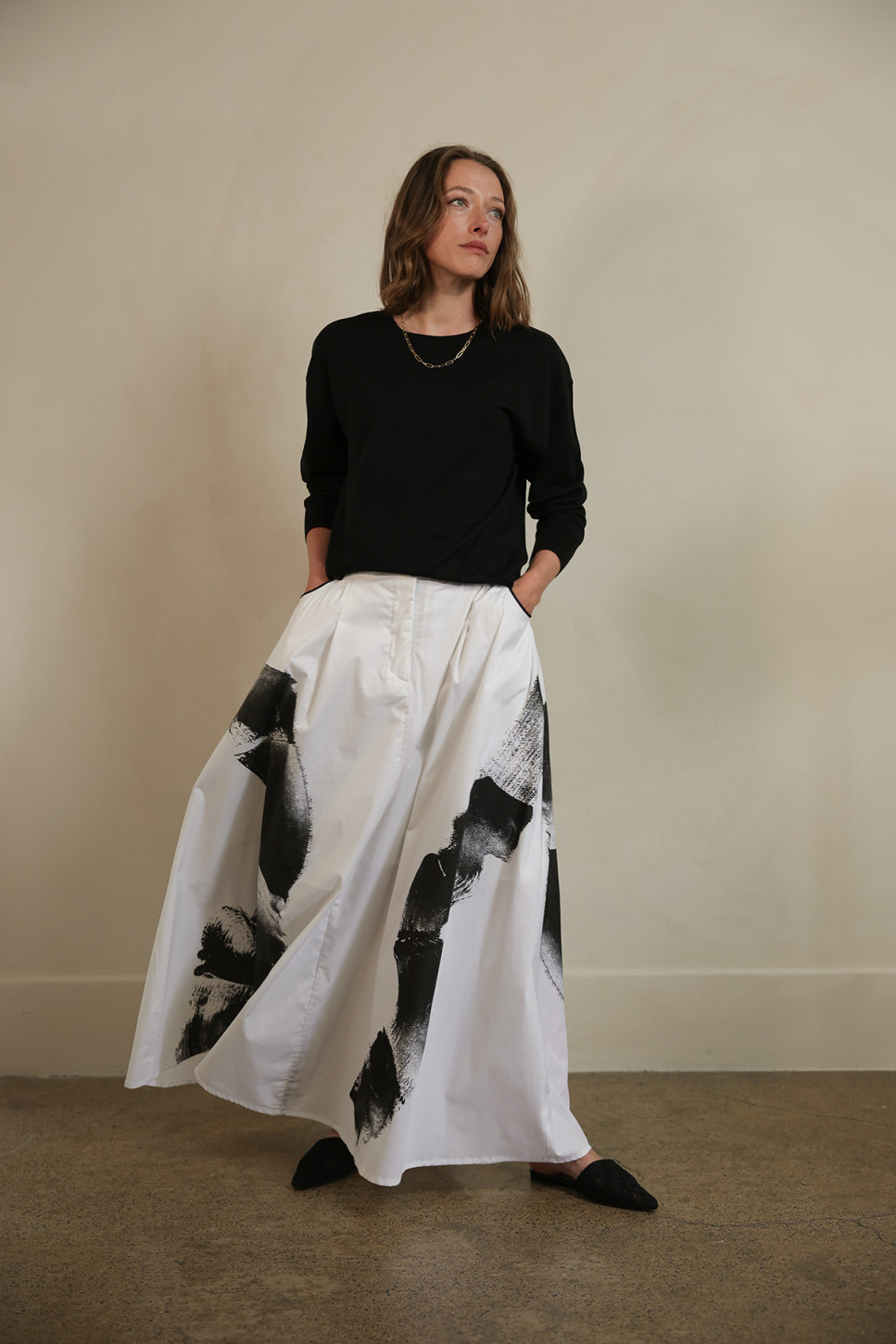 MIA COTTON PRINTED MAXI SKIRT