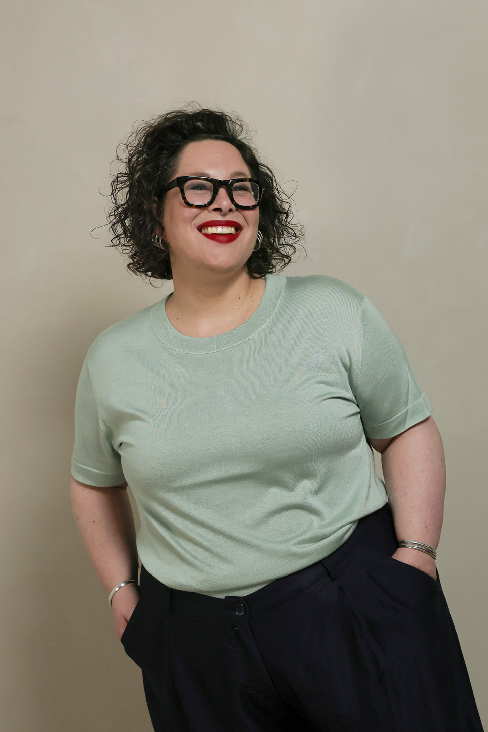 MINT LUXE SILK KNITTED T-SHIRT