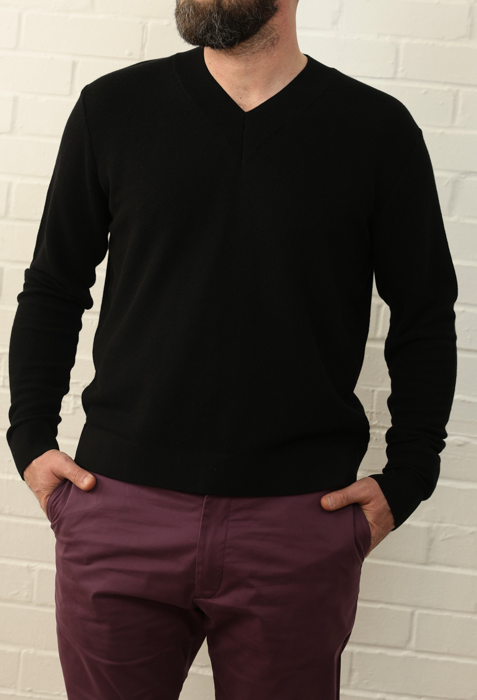 Noir Frame V-Neck Sweater 