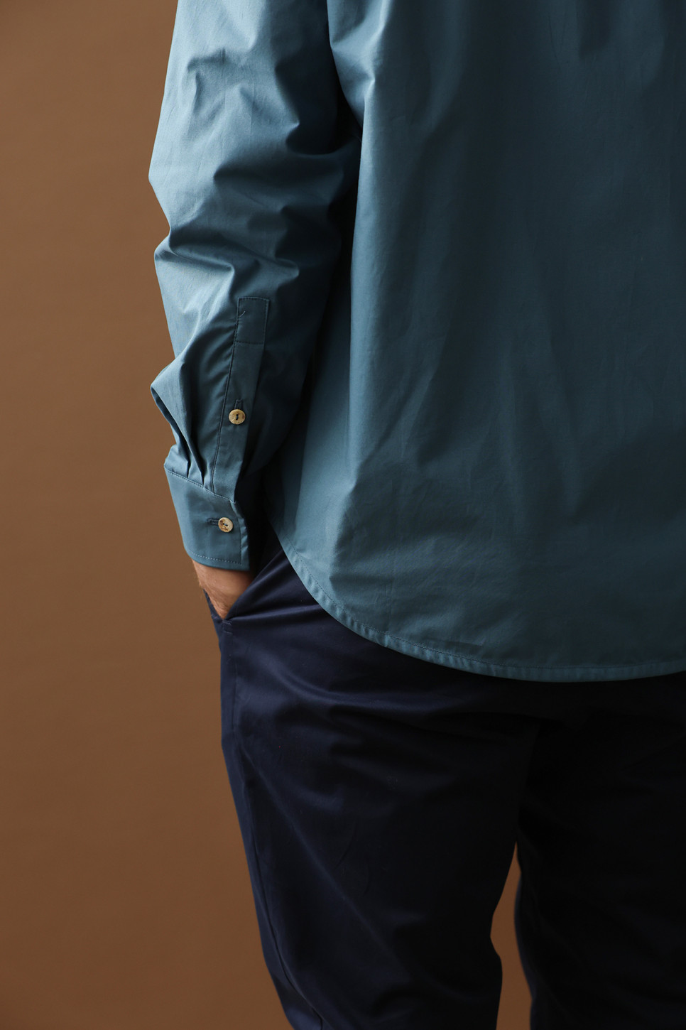 The Organic Cotton Line Shirt — Slate Blue
