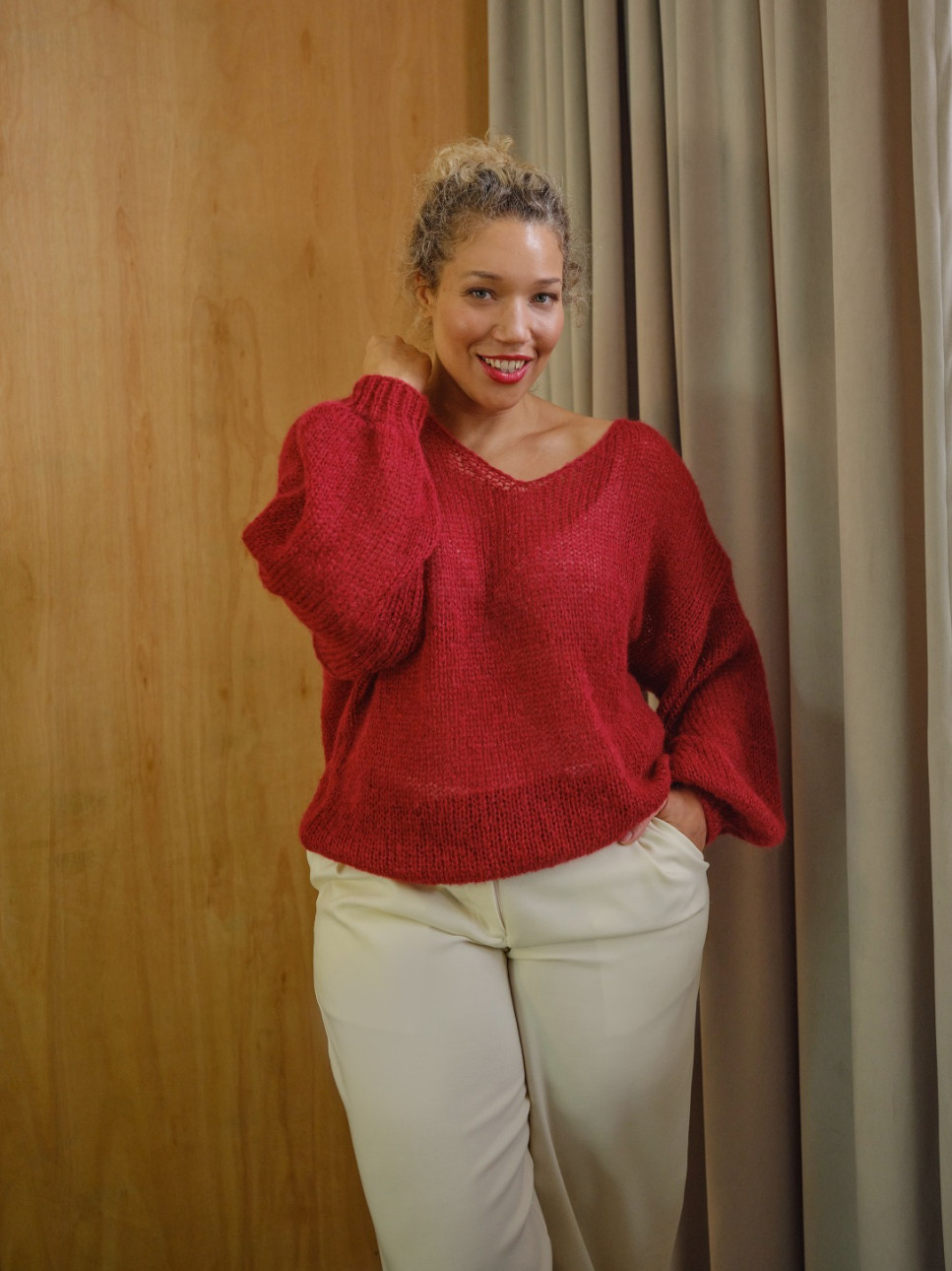 PARIS MOHAIR BLEND REVERSIBLE SWEATER 